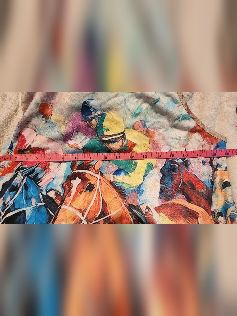 Colorful Horse Racing Graphic Tank Top - Picture 3 of 3